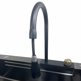 картинка Комплект Gerda Black 7546 (мойка, смеситель, корзина, доска) 