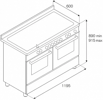 картинка Электрическая кухонная плита Bertazzoni HER125I2ENET 