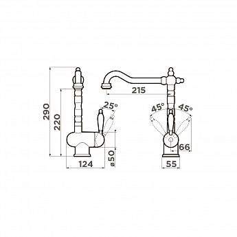 картинка Смеситель Omoikiri KYOTO-SI серебро 