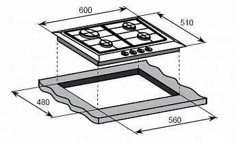картинка Газовая варочная панель Weissgauff HG 641 BFh 