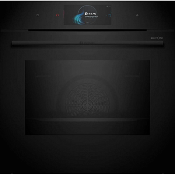 картинка Электрический духовой шкаф с функцией пароварки Bosch HSG958DB1S черный 