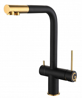 картинка Смеситель Rivelato Lugano 1523513 antracite/oro 