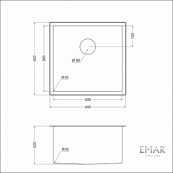 картинка Мойка для кухни Emar EMB-131 PVD Nano Dark 