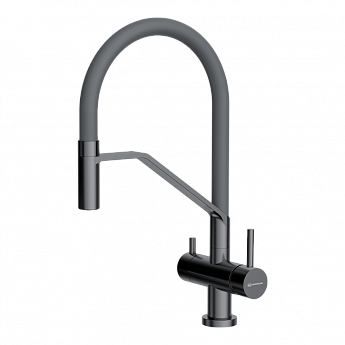 картинка Смеситель Omoikiri AKENO-GM вороненная сталь 