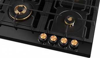 картинка Газовая варочная панель Weissgauff HGG 641 BGV Nano Glass черный 