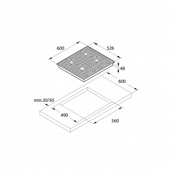 картинка Газовая варочная панель ASKO HG1666SB 