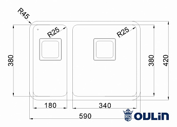 картинка Мойка для кухни Oulin OL-0369L 