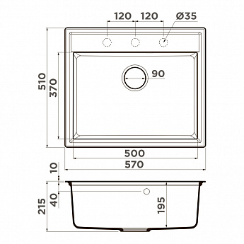 картинка Мойка для кухни Omoikiri Daisen 57 