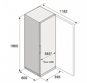 картинка Полувстраиваемая морозильная камера Asko RFF586KNCB1 черная 
