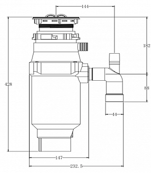 картинка Измельчитель пищевых отходов Longran D560 - 1L 