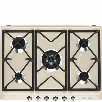 картинка Газовая варочная панель Smeg SR975PGH кремовый 