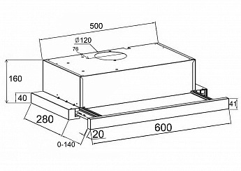 картинка Кухонная вытяжка Lex HUBBLE G 2M 600 IVORY LIGHT 