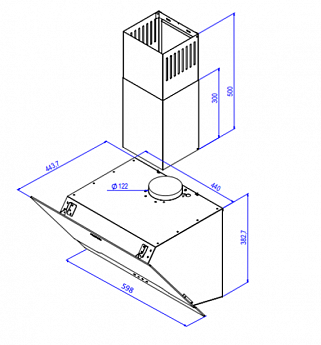 картинка Кухонная вытяжка Delonghi LINEA 608 NB 