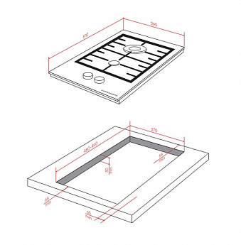 картинка Газовая варочная панель Kuppersberg TG 38 B черная 