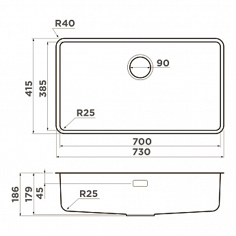 картинка Кухонная мойка Omoikiri Omi 73-U/I Ultra gb 