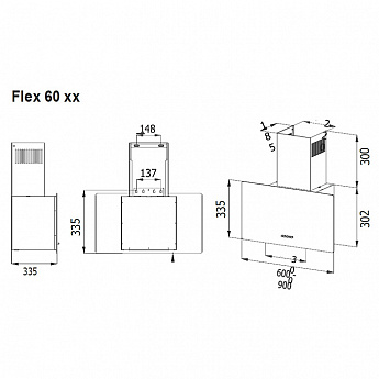 картинка Кухонная вытяжка Evelux FLEX 60 BG 