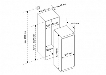 картинка Встраиваемый холодильник Bertazzoni LRD603UBNPVC/20 